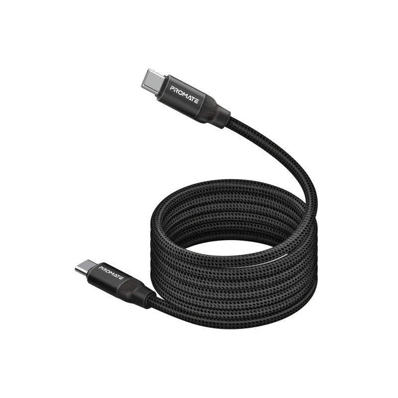Promate SPRINGY 60W Magnetic Self-Organizing Cable – Professional Heavy Duty Fast Charging and Data Transfer Cable for Home, Office, Workshop, and Travel Use