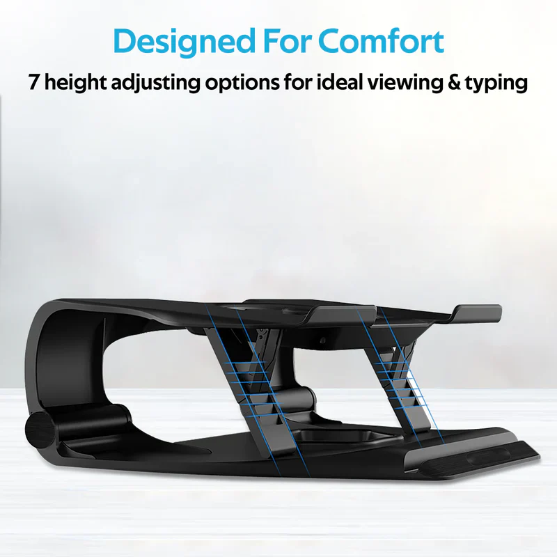 Promate Superior Laptop Cooling Pad - Ergonomic Cooling , Stand Up To 17 Inches, With Multi-Level Height, Quiet Fan, Dual USB Port - Image 4