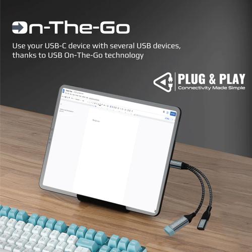 Promate USB-C OTG Media Adapter (OTGLink-C)-45W Power Charging Bridge, 480Mbps Data Transfer Speed, Corrosion Resistant Connectors - Image 6