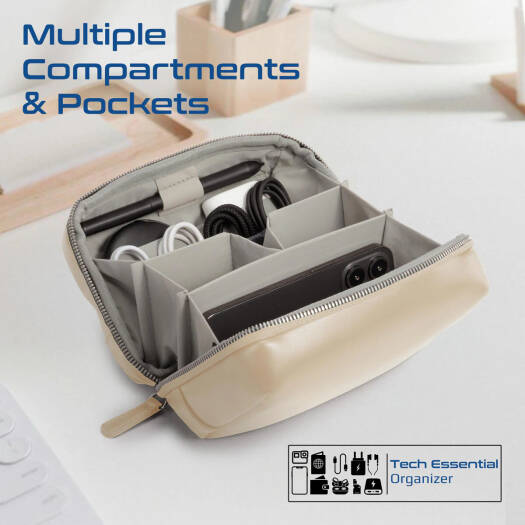 Promate VELVENA Lightweight Tech Essential Organizer Pouch Bag – For Travel, Office, and Everyday Gadget Storage - Image 5