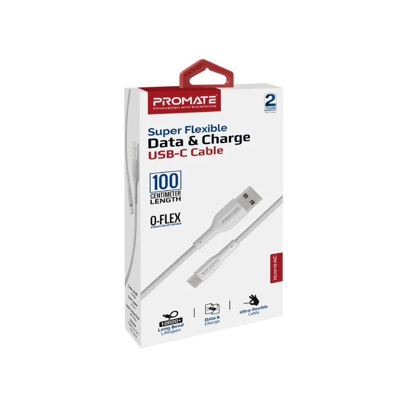 Promate XCORD-AC.NAVY Super Flexible Data and Charge USB-C cable - Image 6