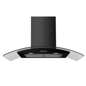 Ramtons RB/118 90CM Curved Glass Chimney Hood – Sleek Stainless Steel Kitchen Ventilation Hood with Curved Glass Canopy, Powerful Suction and Easy-Clean Filters for Smoke & Odour Removal