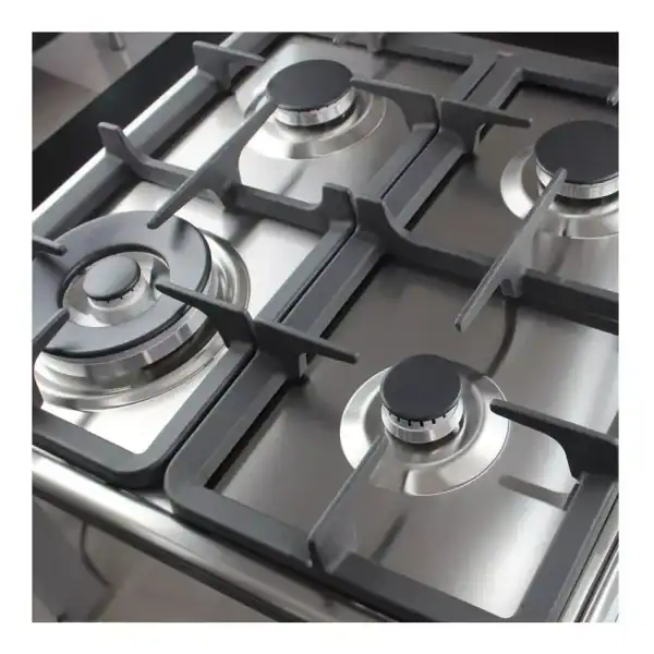 Ramtons RB/203 4 Gas Built-In Hob S/S – Stainless Steel 4-Burner Gas Cooktop with Heavy-Duty Cast Iron Grates and Precision Flame Control for Everyday Kitchen Cooking