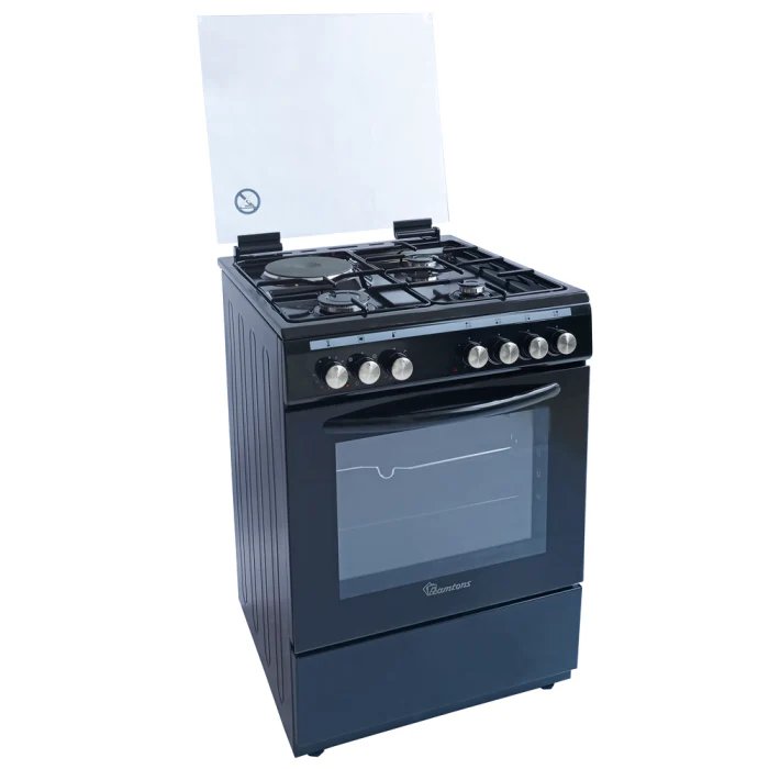 Ramtons RC/607 3G+1E 60x60cm Black Gas & Electric Cooker – 3 Gas + 1 Electric Cooker with Oven, Grill & Timer, Durable, Stylish & Reliable - Image 2
