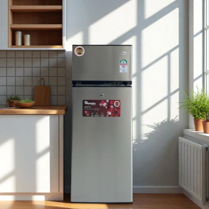 Ramtons RF/345 204L Double Door Direct Cool Fridge Stainless Steel – Spacious Storage, Energy-Efficient Cooling, Durable Design, Ideal for Home - Image 4