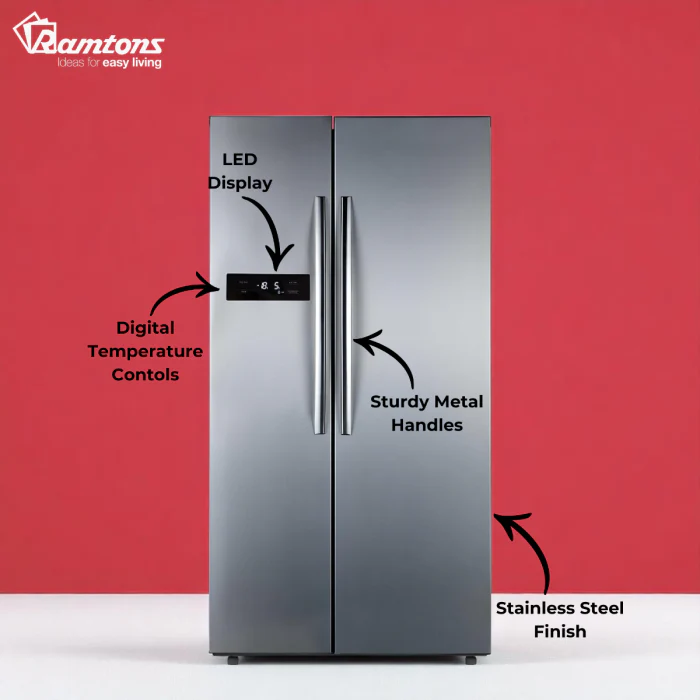 Ramtons RF/265 527L Side-by-Side LED No Frost Fridge – Spacious Storage, Energy Efficient, Frost-Free Technology, Ideal for Home & Office Kitchens - Image 5