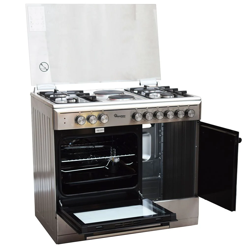 Ramtons RF/498 6 Burner 90x60 INOX Gas & Electric Cooker – 4 Gas + 2 Electric Hotplates with Electric Oven & Grill - Image 3