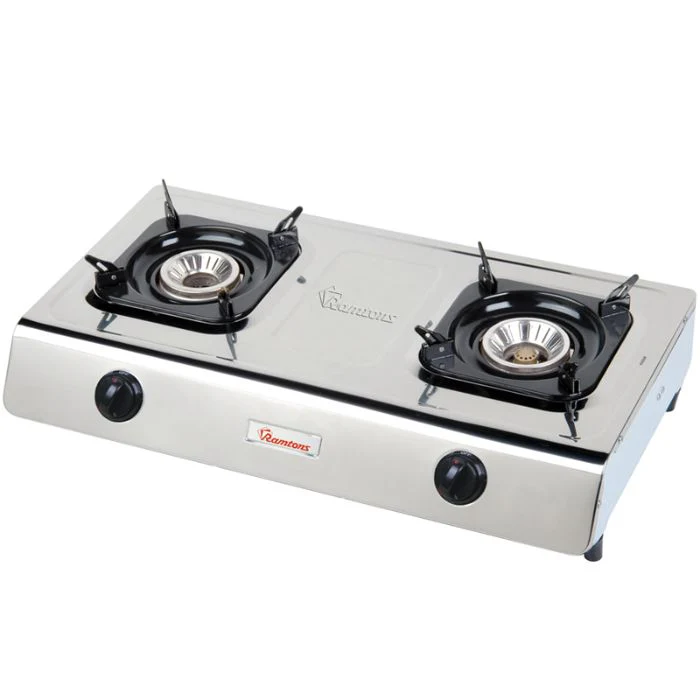 Ramtons RG/518 Gas Cooker 2 Burner Stainless Steel - Durable & Efficient Gas Stove for Home Cooking