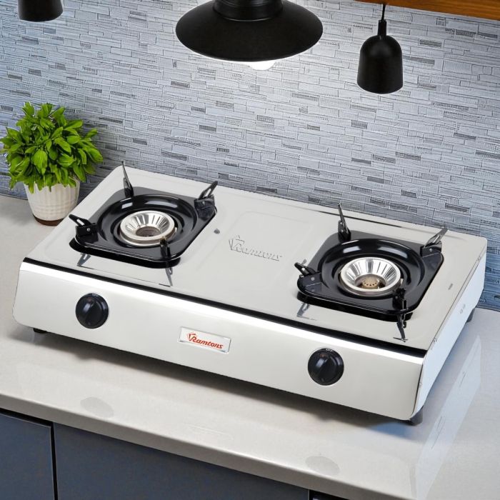 Ramtons RG/518 Gas Cooker 2 Burner Stainless Steel - Durable & Efficient Gas Stove for Home Cooking - Image 2