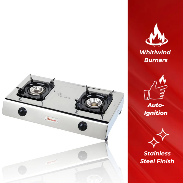 Ramtons RG/518 Gas Cooker 2 Burner Stainless Steel - Durable & Efficient Gas Stove for Home Cooking - Image 3