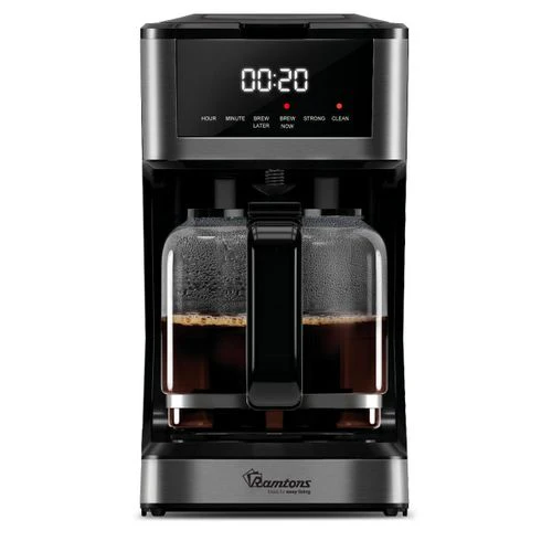 Ramtons RM/769 1.2L Coffee Maker – Capacity, Fast Brewing, Auto Shut-Off, Stainless Steel, Home & Office Use