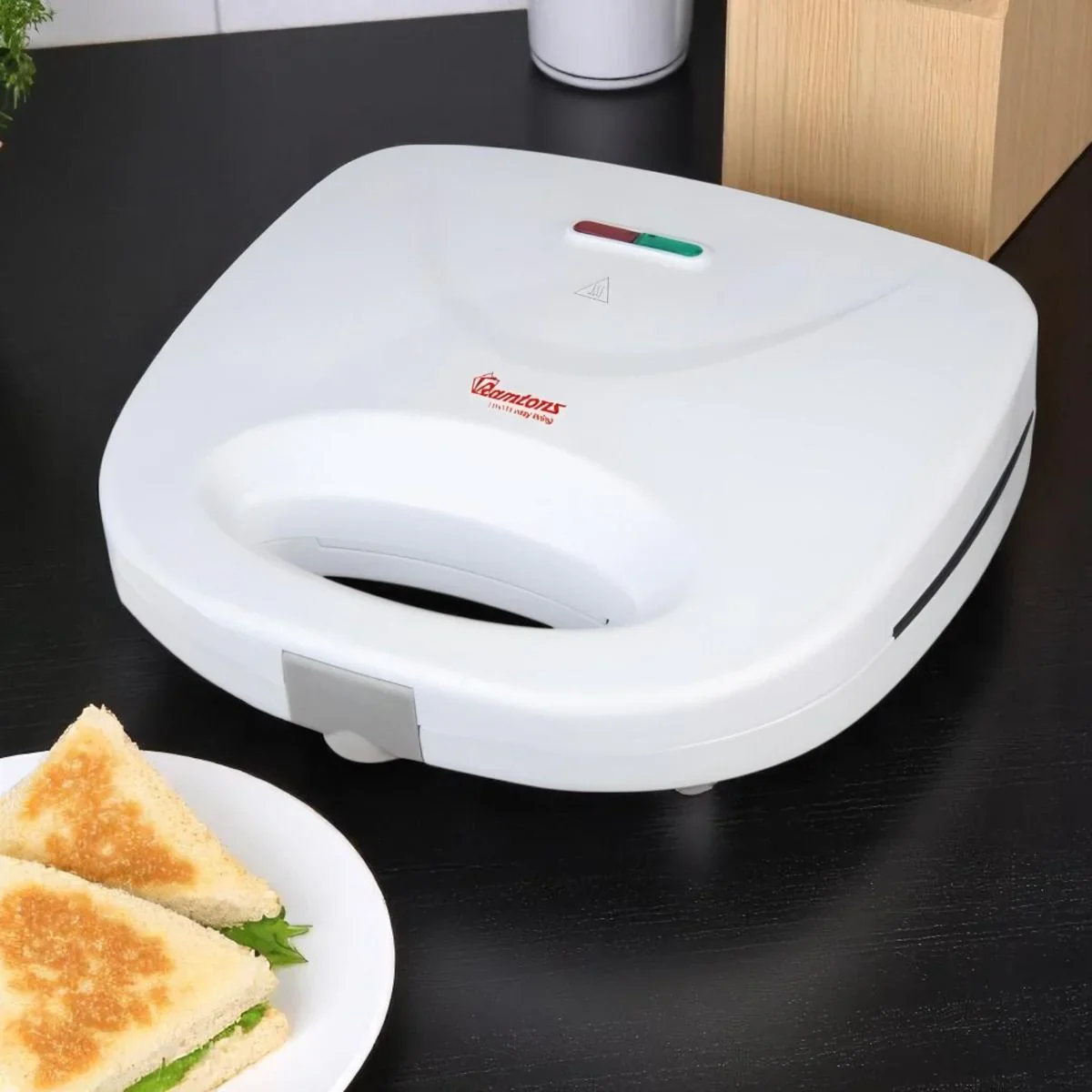 Ramtons RM/479 2-Slice Sandwich Toaster – Non-Stick Plates, Fast Heating, Compact & Lightweight, Home & Office Use - Image 3