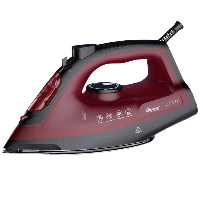Ramtons RM/584 Red Steam Iron – Non Stick Soleplate, Spray Function, Dry Iron Function