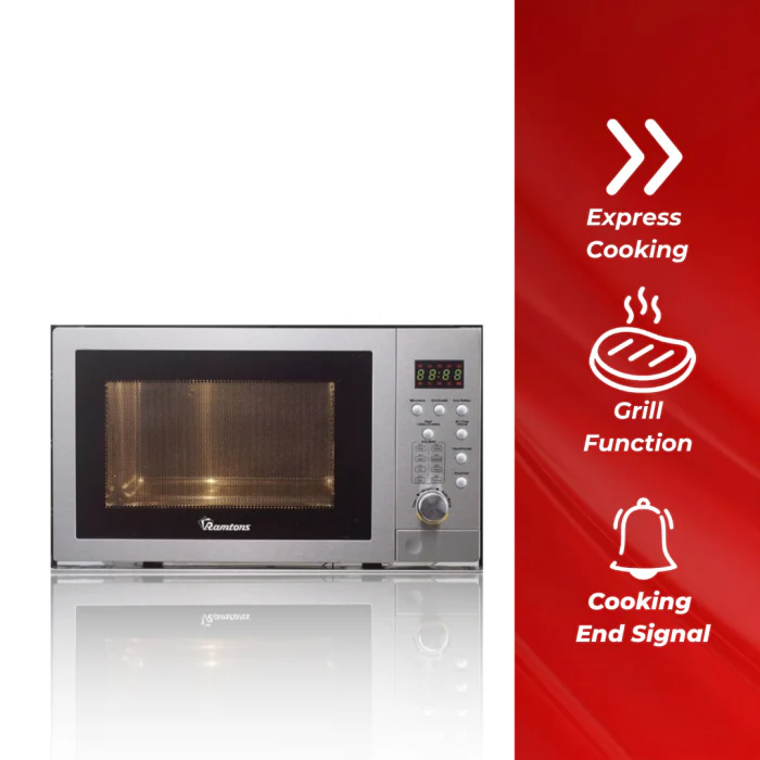 Ramtons RM/311 25L Built-In Microwave + Grill Stainless Steel – Large Capacity, Powerful Cooking & Grilling, Sleek Built-In Design, Ideal for Modern Homes & Commercial Kitchens - Image 2