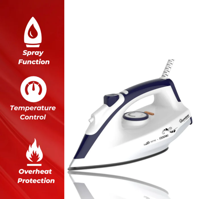 RAMTONS RM/693 1200W Dry Iron with Spray – Non-Stick Soleplate, Fast Heating, Lightweight & Ergonomic, Home Use - Image 5