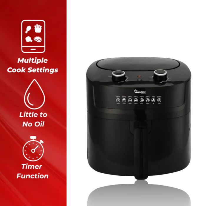 Ramtons RM/758 6L Manual Air Fryer Oil-Free – Large Capacity, Rapid Air Technology, Adjustable Temperature, Timer Control, Healthy Cooking, Home & Kitchen Use - Image 3