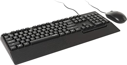 Rapoo Wired Keyboard & Mouse Desktop Combo Set, Black - NX2000 - Image 2