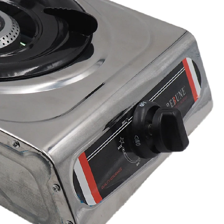 Rebune RE-4-040 Gas Stove - Low Gas Consumption, Stainless Steel Gas Cooker with One Burner - Image 3