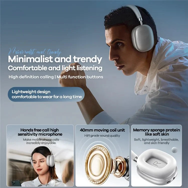 Remax RB-602HB Wireless Headset Bluetooth-compatible 5.4 Over-Ear Headphones - Image 4