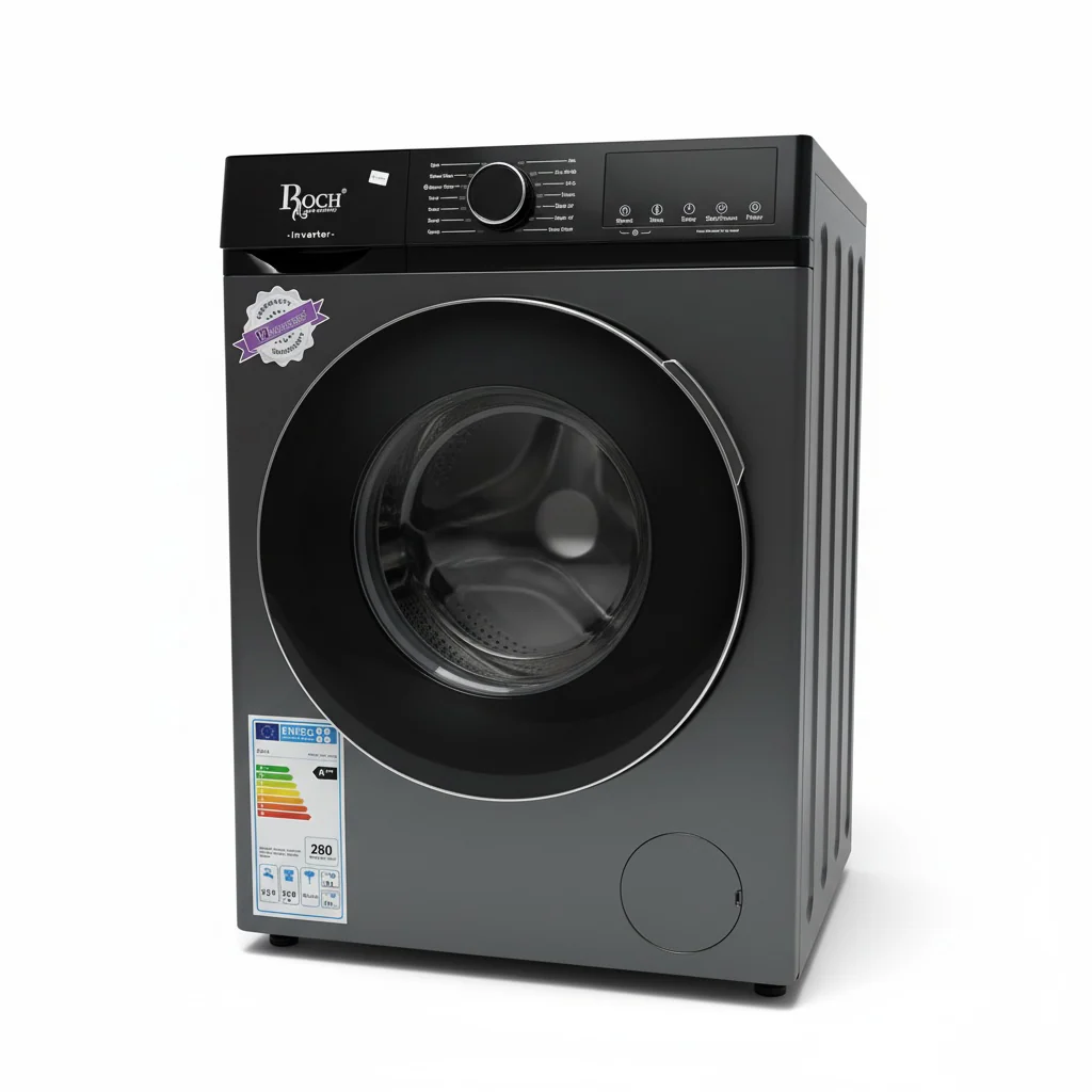 Roch RWM-12FL-B 12KG Front Load Wash and Spin Washing Machine – A high-capacity appliance that delivers efficient washing performance and thorough cleaning for large household laundry needs - Image 2