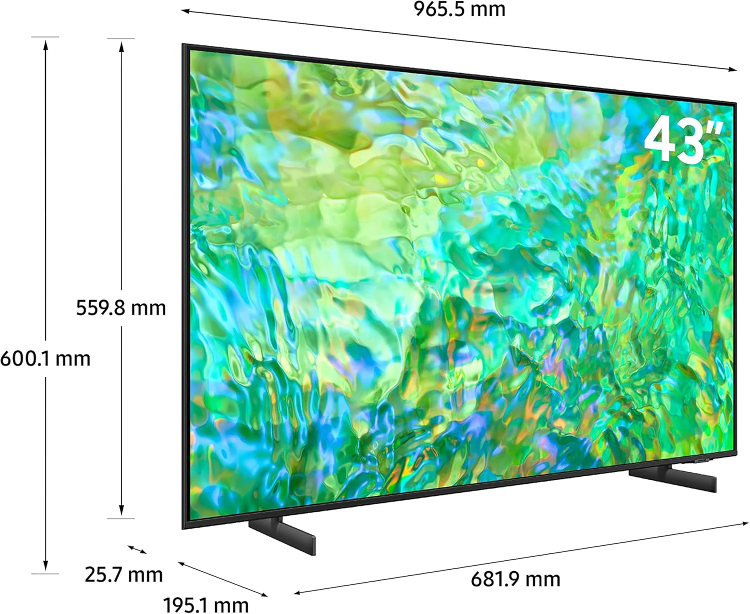 Samsung UA43CU8000U 43″ Crystal UHD 4K Smart LED TV – HDR10+, Object Tracking Sound, Tizen OS - Image 2