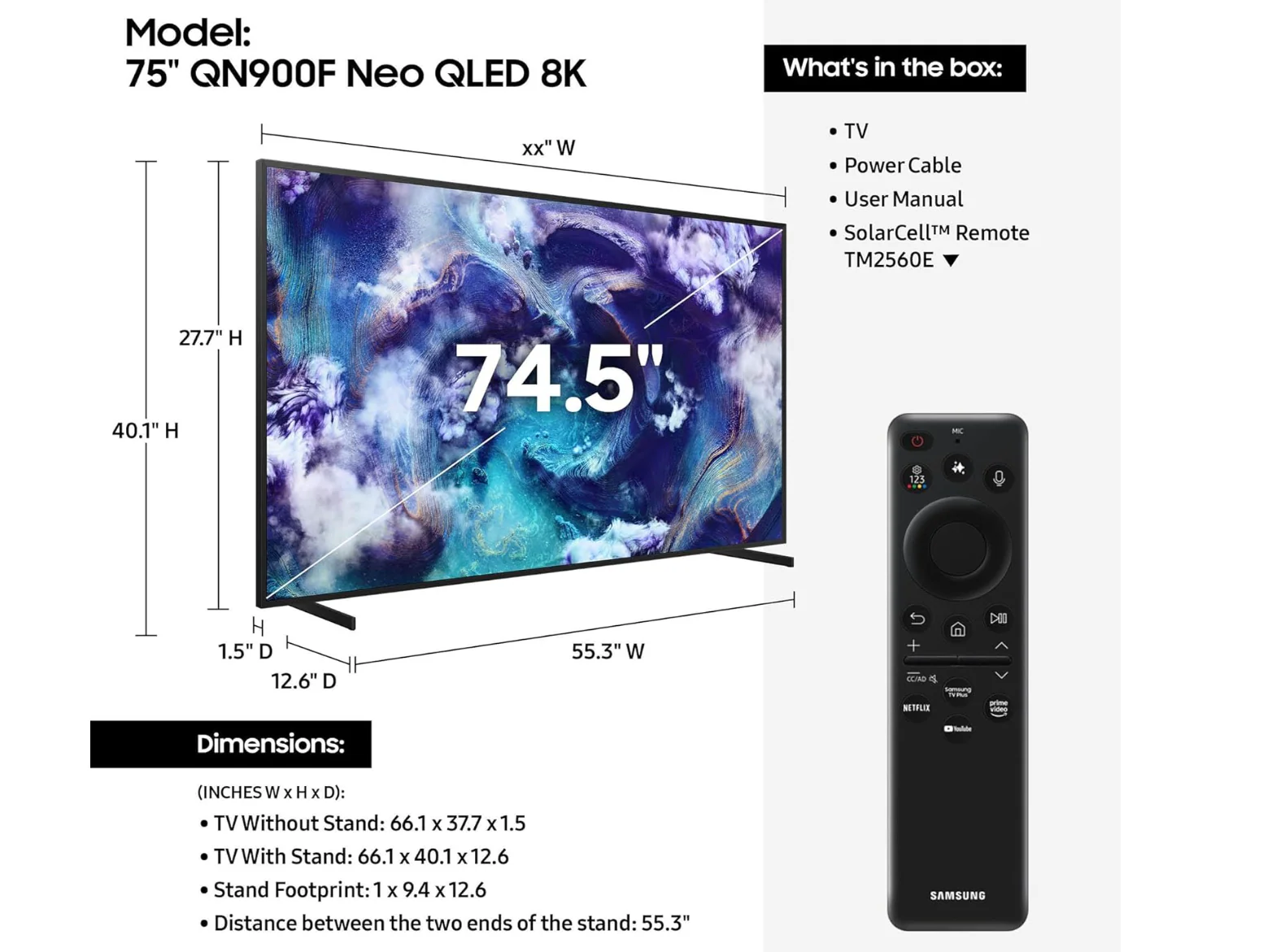 Samsung 75QN900FU8K 75-Inch Neo QLED 8K Smart TV - Vision AI, Mini LED, Neo Quantum HDR 8K Pro, Dolby Atmos, 2025 Model - Image 2
