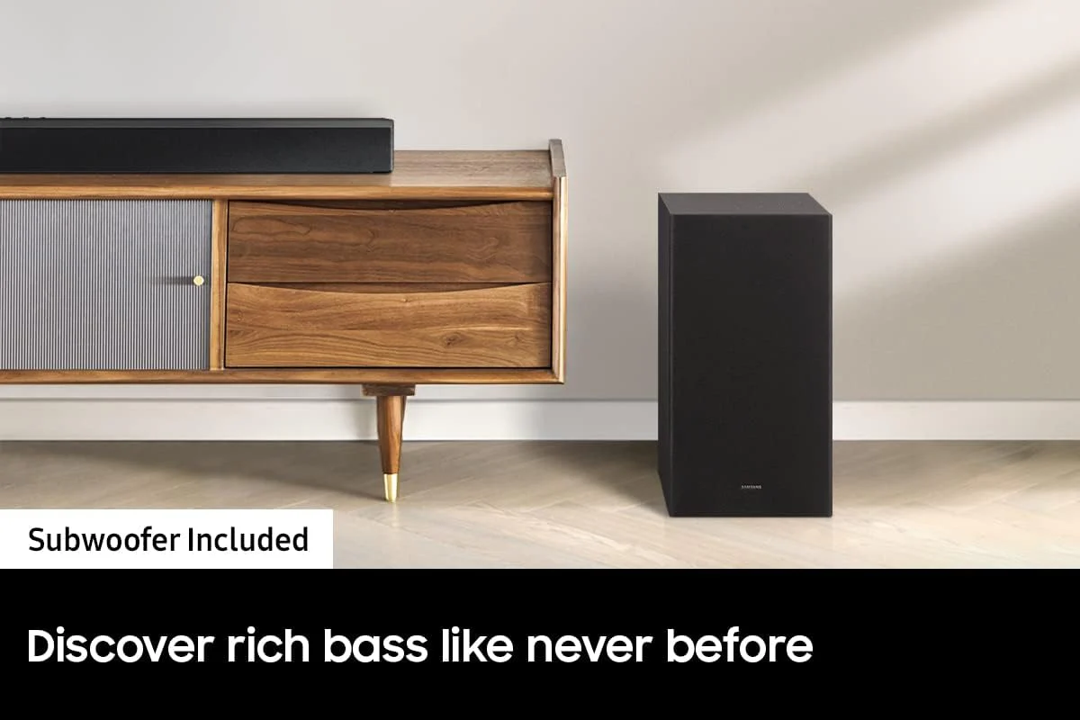 SAMSUNG HW-B650 430W 3.1ch Soundbar - w/Dolby 5.1 DTS Virtual:X, Bass Boosted, Built-in Center Speaker, Bluetooth Multi Connection, Voice Enhance & Night Mode, Subwoofer Included - Image 4