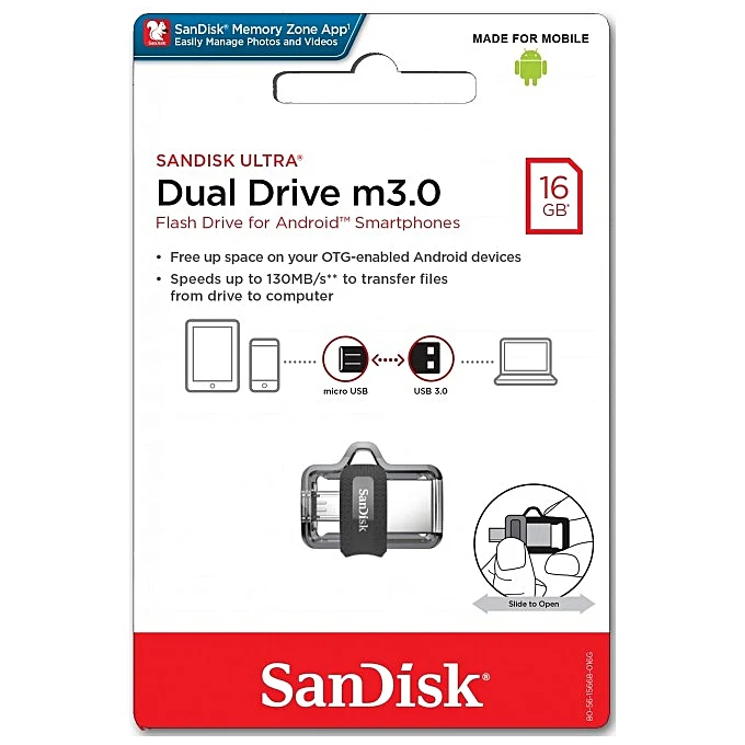 SanDisk 16GB Ultra Dual m3.0 USB 3.0 OTG Flash Disk Drive - Image 4