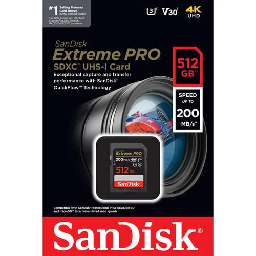 SanDisk 512GB Extreme Pro UHS-I MicroSDXC 200MB/s – Fast Memory Card for Cameras & Phones(SANDEXTPRO512GB200MBS) - Image 2
