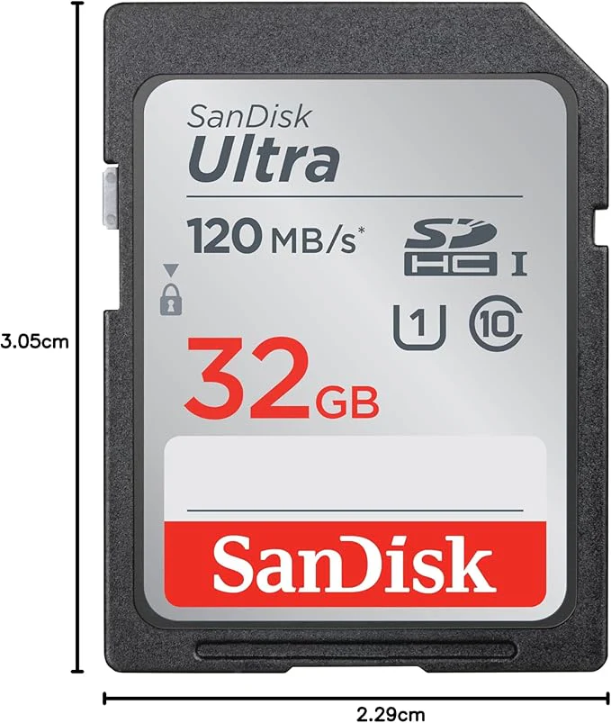 SanDisk Ultra SDSDUN4-032G-GN6IN 32GB SDHC UHS-I 120MB/s Memory Card – High Speed Storage Solution for Cameras, Video Recording, Photography, and Everyday Data Transfer
