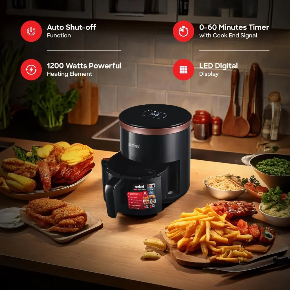 Sanford SF2455AF 4L Digital Air Fryer – Cook Healthy, Crispy Meals with Minimal Oil for Home Use - Image 2