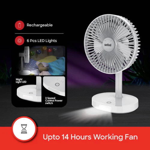 Sanford SF6667MFN Portable USB Rechargeable Fan – Compact & Quiet Personal Cooling for Home or Office - Image 2