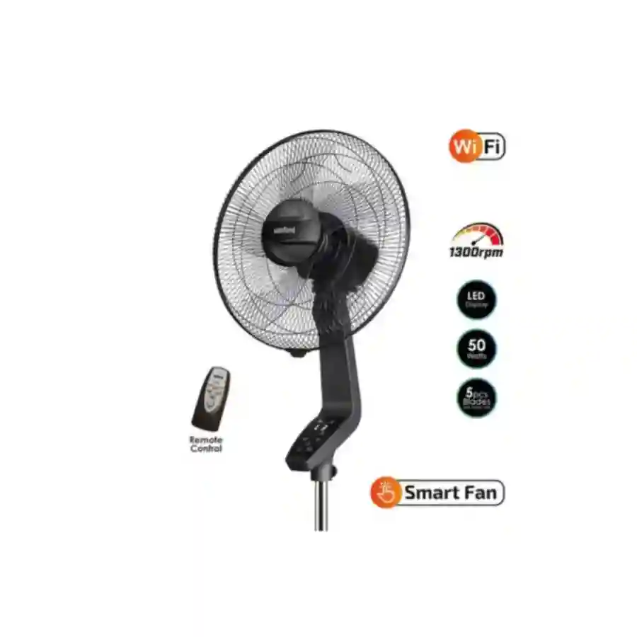 Sanford SF905SFN 16-Inch Wi-Fi Stand Fan with Remote – Smart adjustable height, multiple speed settings, and quiet operation perfect for home or office use. - Image 2