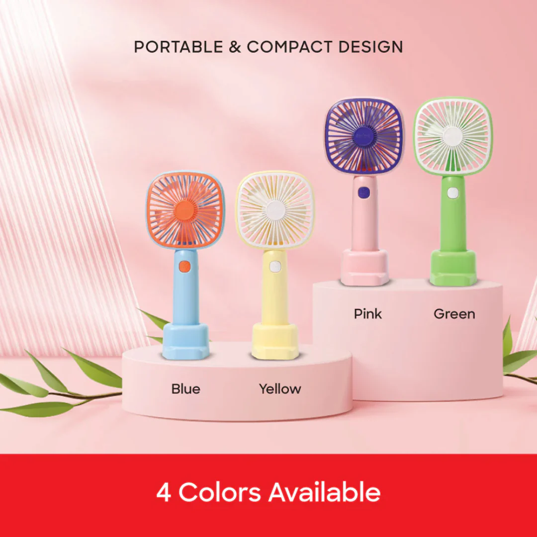 Sanford SF937HFN Rechargeable Hand Fan – portable with multiple speed settings, quiet operation, USB charging, and lightweight design perfect for personal cooling at home, school, office, or outdoors. - Image 2