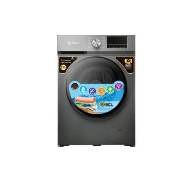 SCL 12KG Front Load Washing Machine SCL-WF1214TISG – Smart wash technology, multiple wash programs, and energy-efficient, low-noise operation.