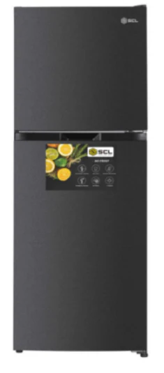 SCL 197L Double Door Refrigerator SCL-RTN197ECPG – Energy-Efficient cooling, low-noise operation, adjustable shelves, and separate freezer compartment for organized storage.