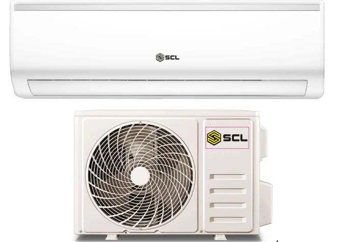 SCL On/Off Split Type Air Conditioner SCL-AC18OF01 – 18,000 BTU cooling capacity, R410A gas, energy-efficient performance, low-noise operation, and durable design for medium to large rooms.