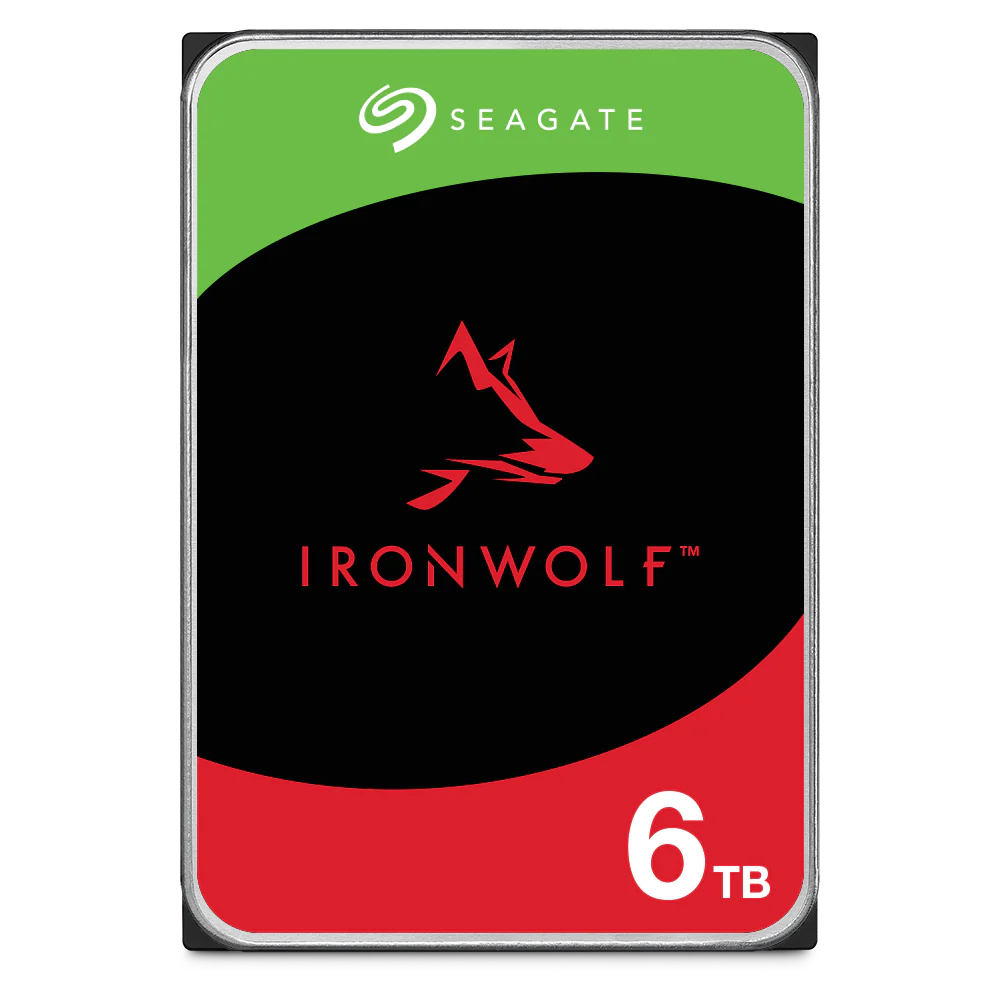 Seagate IronWolf NAS 6TB  Internal Hard Drive (ST6000VN001) -CMR 3.5 Inch SATA 6Gb/s 5600 RPM 256MB Cache for RAID Network Attached Storage