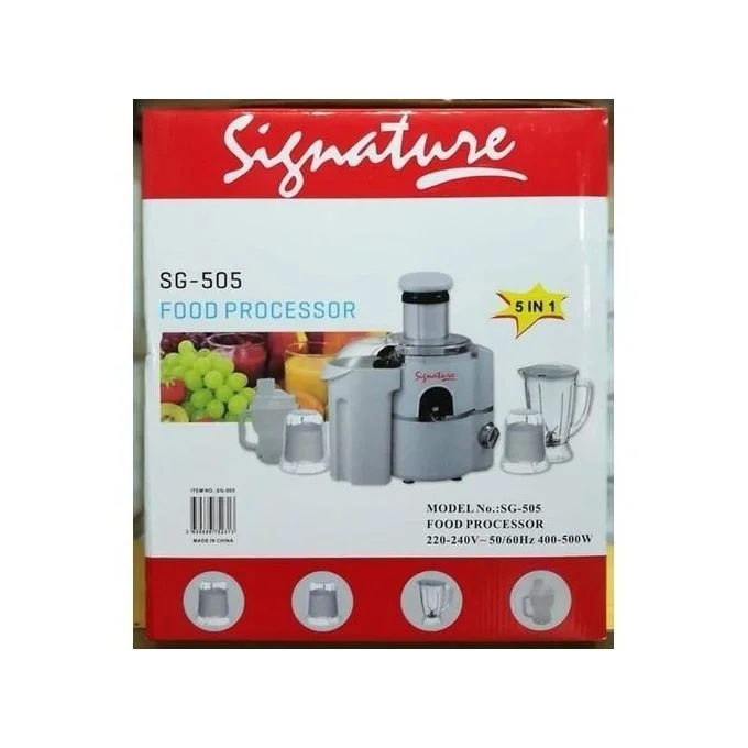 Signature SG-505 5-in-1 Food Processor – Multi-Function Chopping, Blending & Mixing, Powerful Motor, Perfect for Home, Office & Small Commercial Kitchens - Image 2
