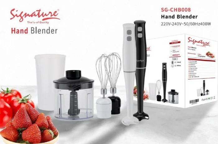 Signature SG-CHB008 3in1 Signature Hand Blender - Powerful motor, Electric Hand Blender, Chopping bowl with 500ml capacity