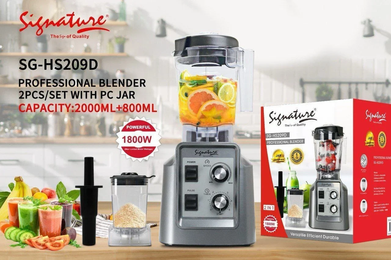 Signature SG-SH-209D Professional Blender – High-Power Performance, 2L Large Capacity, Durable Stainless Steel Blades & Heavy-Duty Motor - Image 2