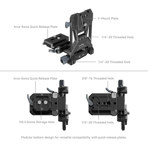 SmallRig 4064 Compact V-Mount Battery Mounting System – Compact power mounting solution for securely attaching V-mount batteries and improving rig flexibility - Image 3