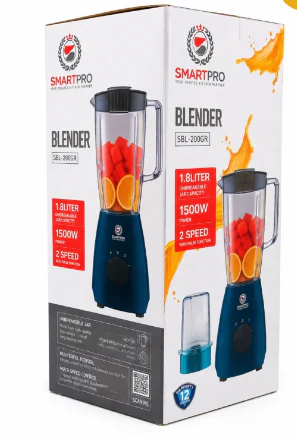 SmartPro SBL-200GR 1.8L 1500W 2 Speed + Pulse, Heavy Duty Kitchen Blender – Unbreakable Jar- Provides powerful blending performance for smoothies, sauces, and everyday food preparation - Image 2