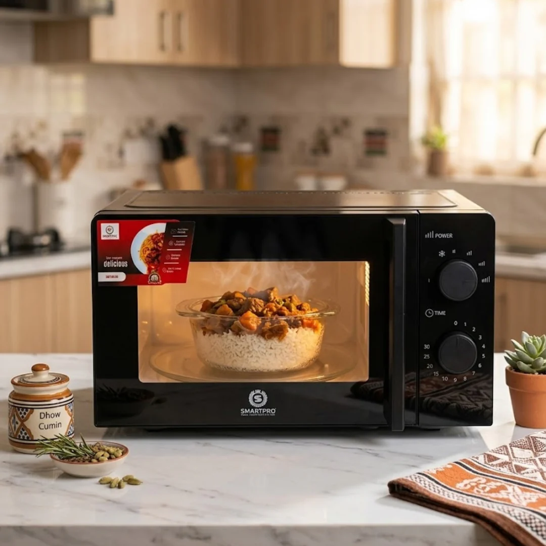 SmartPro SMV-20L-V5 20L Manual Microwave Oven- Compact and efficient microwave designed for quick and convenient heating, defrosting, and everyday meal preparation in home kitchens - Image 2