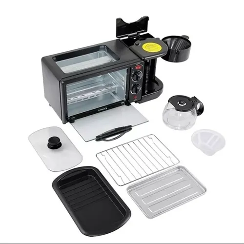 Sokany SK-145 3in1 Breakfast Maker - Toaster oven, Coffee Maker, Non-stick Griddle, Compact design, Easy cleanup - Image 5