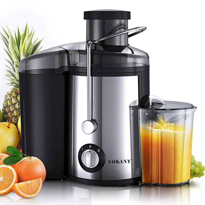 SOKANY SK-4000 800W Juicer – 2-Speed Electric Fruit & Vegetable Juicer with Stainless Steel Body, Plastic Cup Container and High-Power Extraction - Image 2