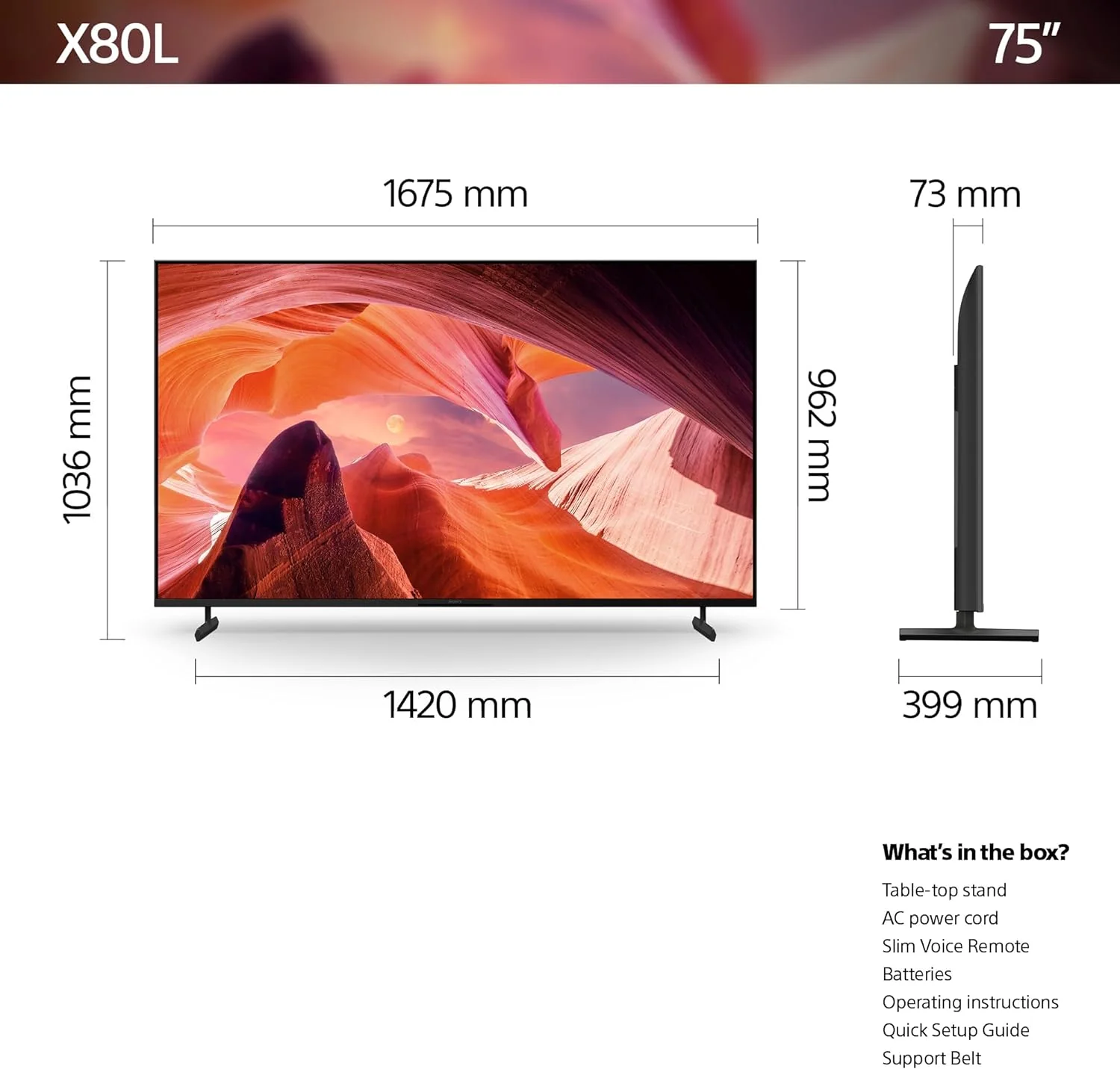 Sony Bravia KD-75X80L 75 Inch 4K HDR Smart Google TV(2023) - Image 4