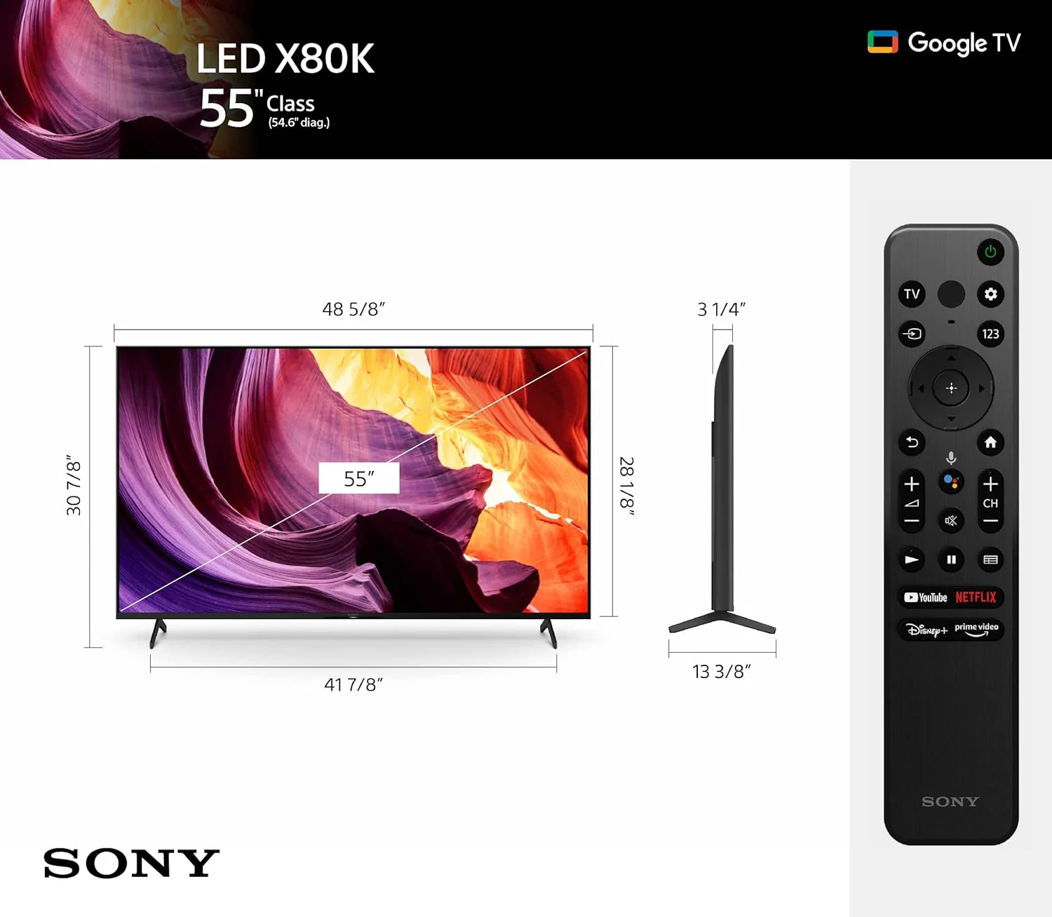 Sony KD-55X80K 55-inch 4K UHD HDR Smart Google TV - Image 2
