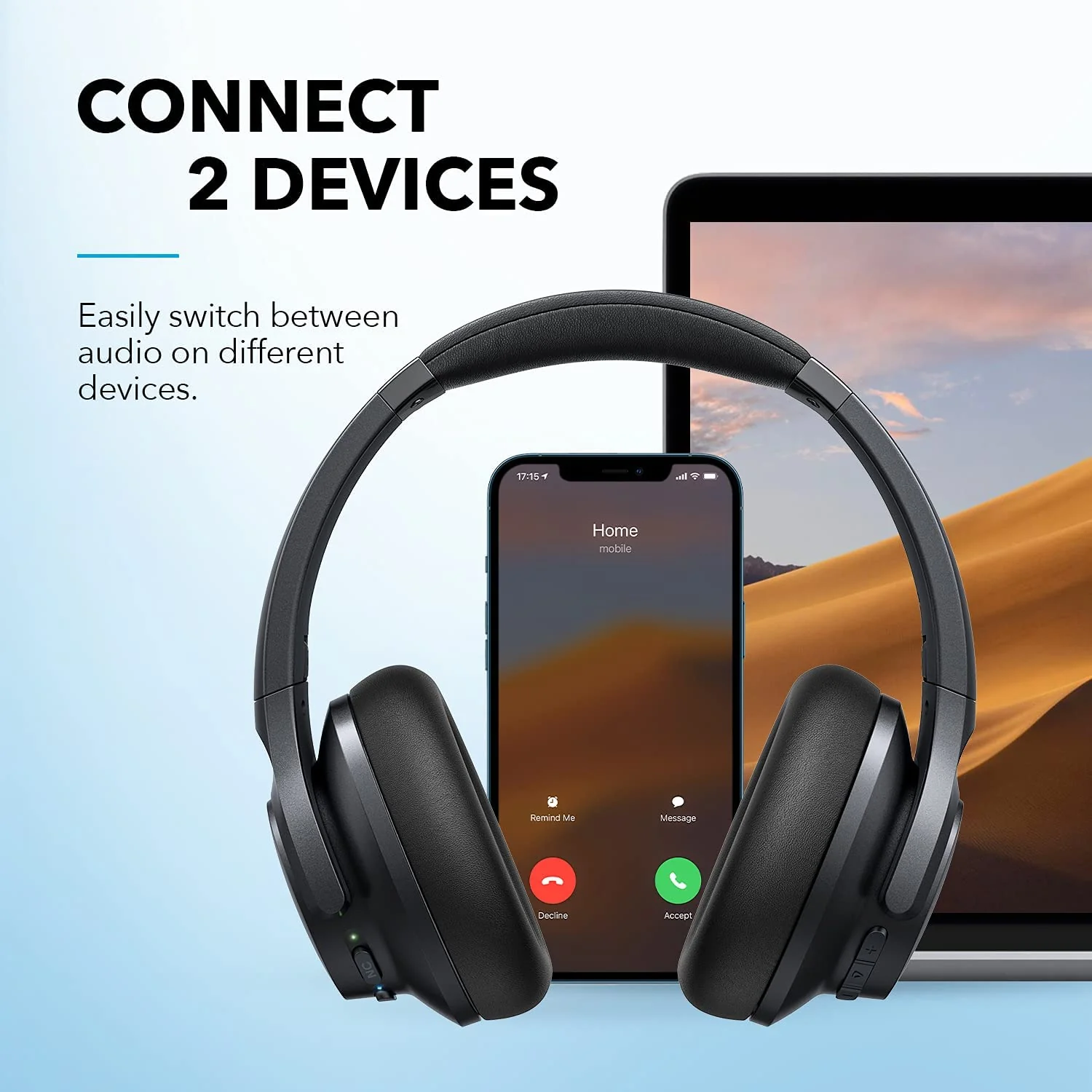 Anker Soundcore Life Q20+ Active Noise Cancelling Headphones, 40H Playtime, Hi-Res Audio, Soundcore App, Connect to 2 Devices, Memory Foam Earcups, Bluetooth Headphones for Travel, Home Office - Image 6