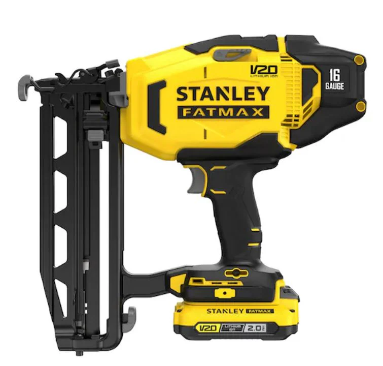 Stanley SFMCN616D2K-GB 18V FatMax V20 Cordless 16Ga Finishing Nailer – 2 x 2.0Ah Li-Ion Professional Woodworking & Trim Installation Tool